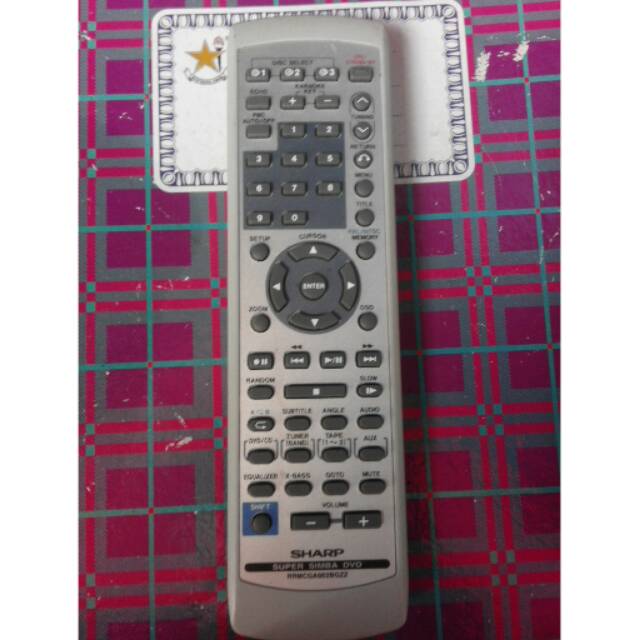 remote compo audio dvd sharp ori