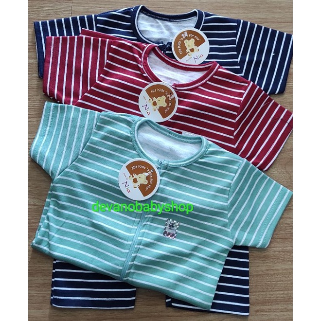 Pakaian bayi romper nia motif salur stripy-jumper bayi