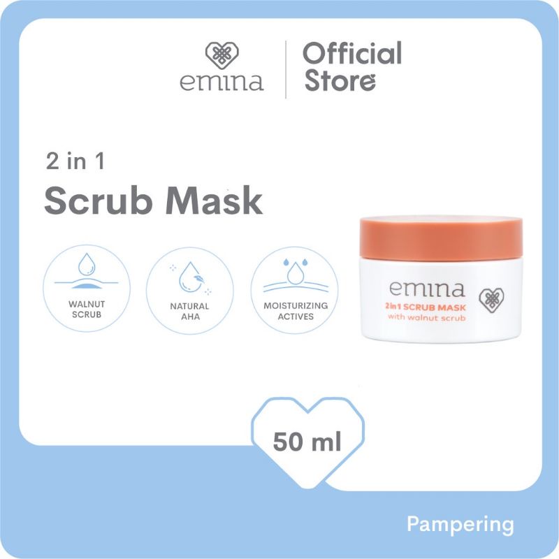 Emina 2in1 Scrub Mask | Scrub Masker Wajah 50ML