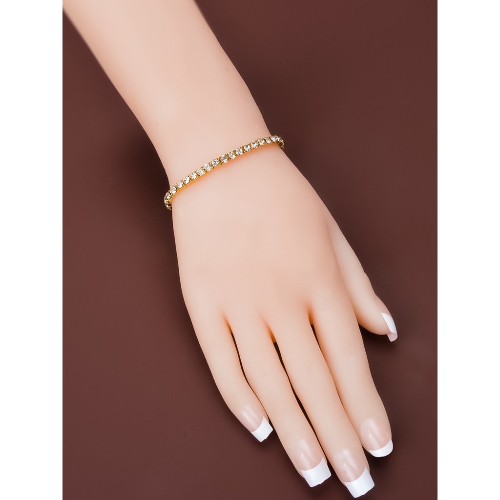 Gelang Bangle Wanita Rubber Zircon Full Stretch Model Jepang Korea Terbaru