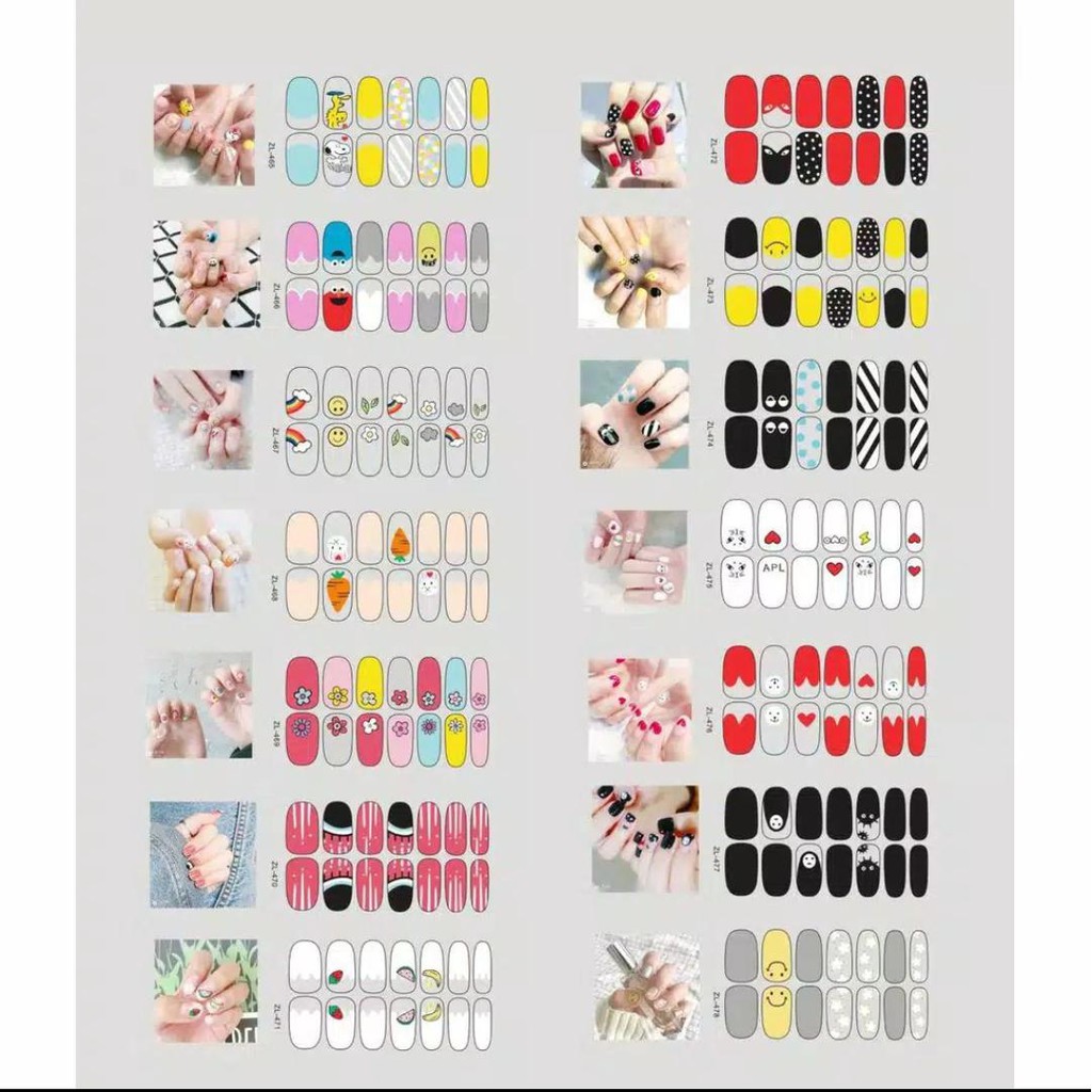 RANDOM 3D Nail sticker Waterproof for Women ( free buffer/kikir)