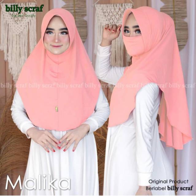 BERGO MALIKA ORI BILLY SCARFT / BERGO NICOB POLOS / HIJAB INSTAN CADAR