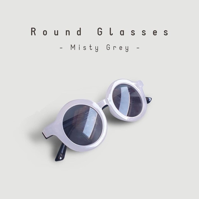 Kacamata Anak Sunglasses Bayi Balita Baby Kids Cute Anti UV Ootd Fashion Anak Cowok Cewek Laki Laki-Grey Bulat
