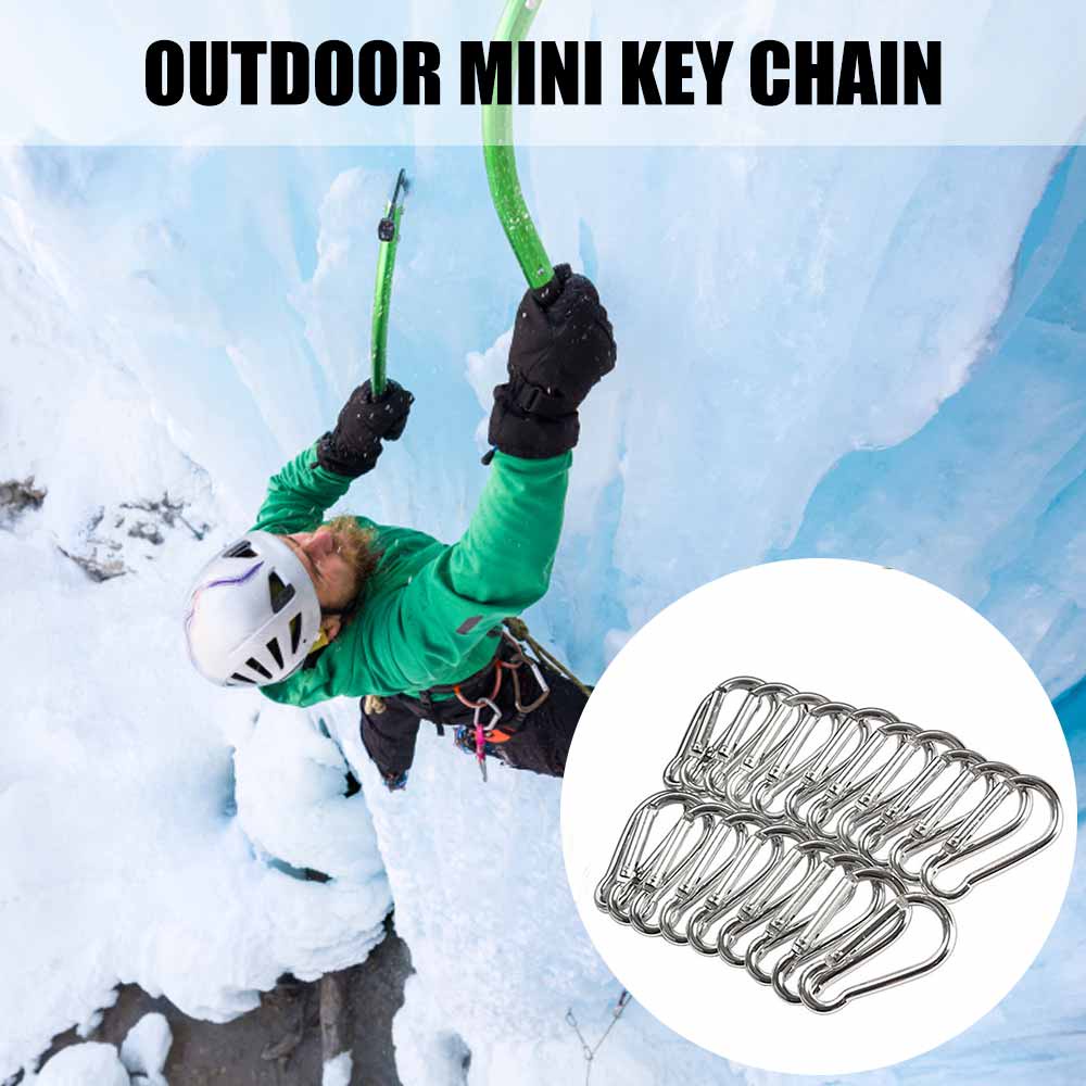 5 / 10pcs Klip Carabiner Mini Bentuk Labu Bahan Alloy Warna Silver Untuk Outdoor / Camping