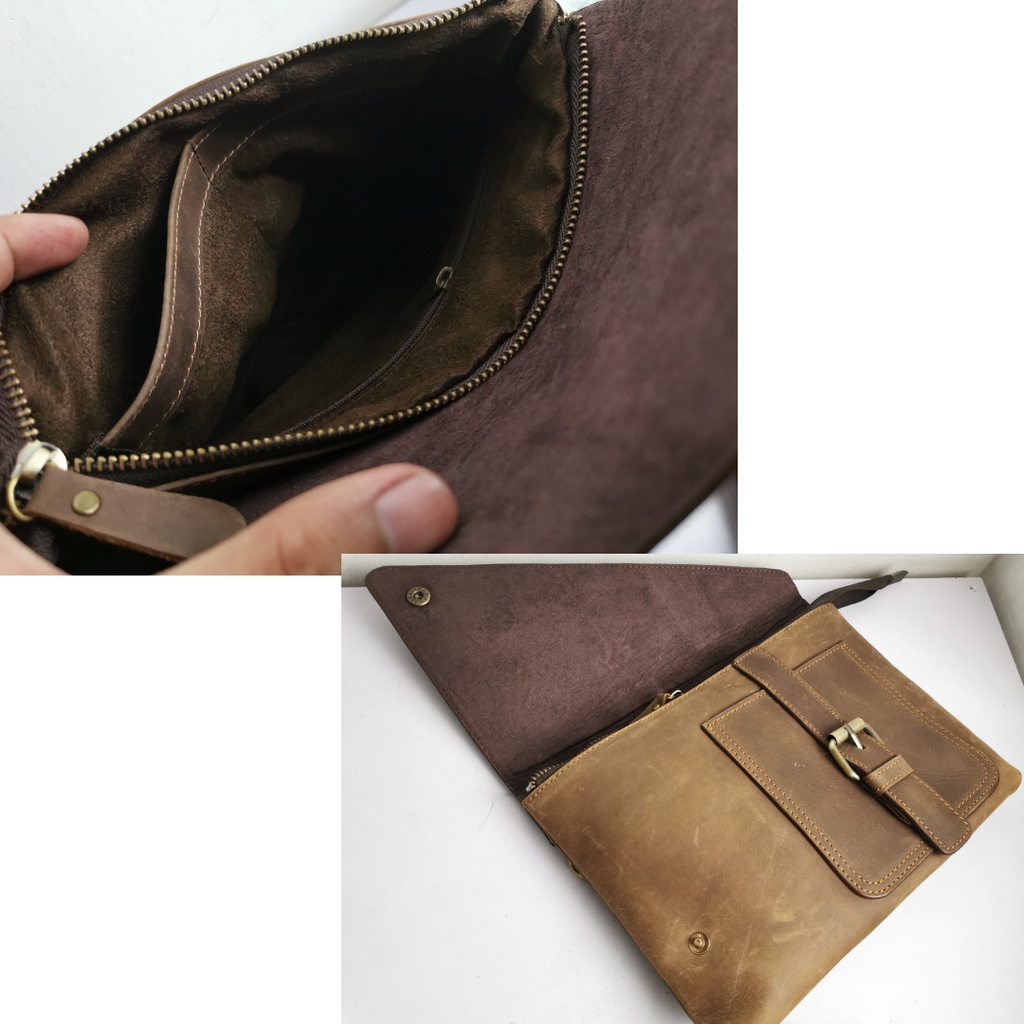 Tas tangan kulit asli premium class Vintage handbag Original leather