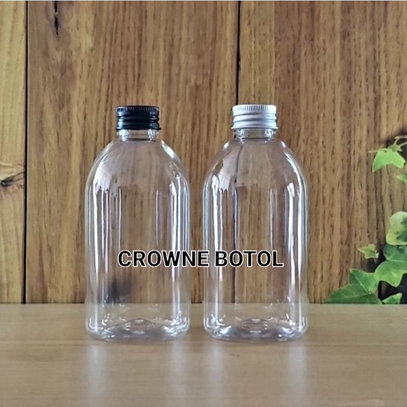 BOTOL PLASTIK 250ML OVAL TUTUP ULIR ALMUNIUM/BOTOL MINUM 250ML TUTUP ULIR