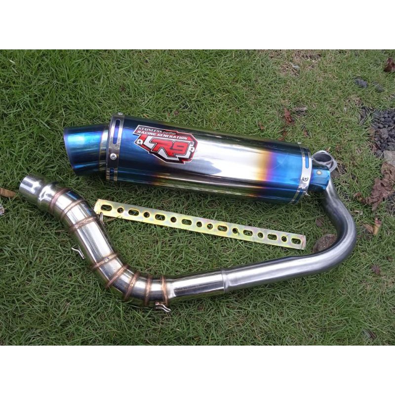 (INLET 38) Knalpot racing R9 Mugello Beat Vario aerox Nmax Mio PCX dll