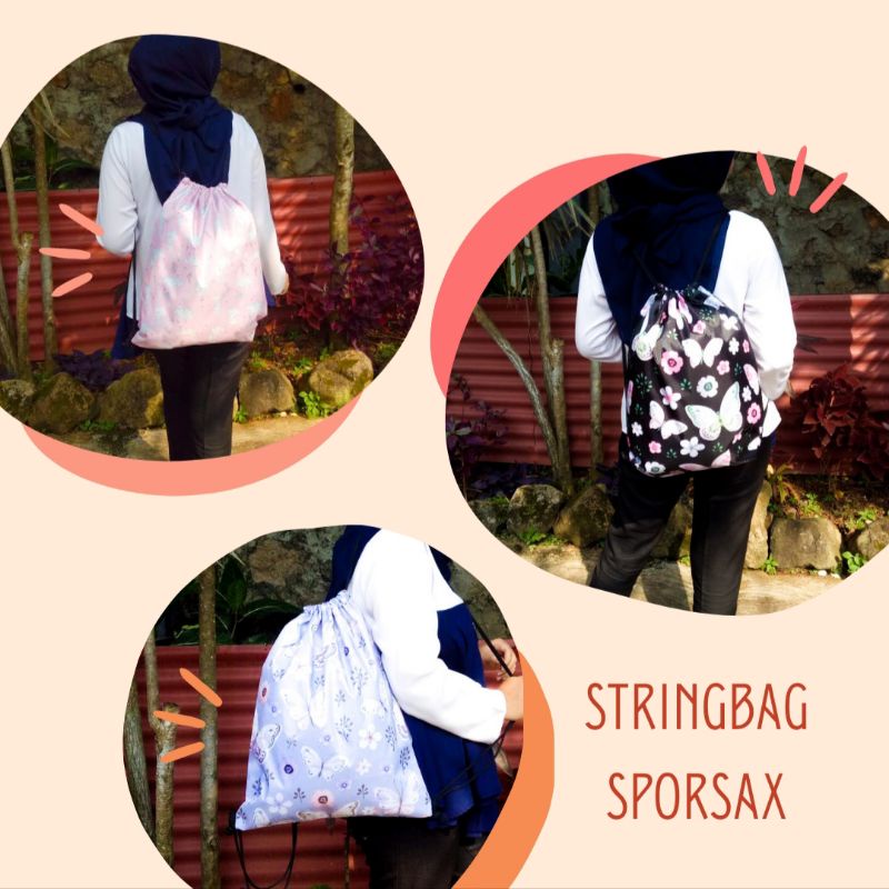 Stringbag Ransel serut waterproof bahan sporsax premium || Kiiyoomii||