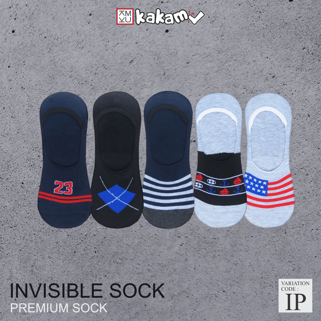 Kakamu Paket Kaos Kaki Pendek Hidden Socks / Invisible Socks Mix 12pcs