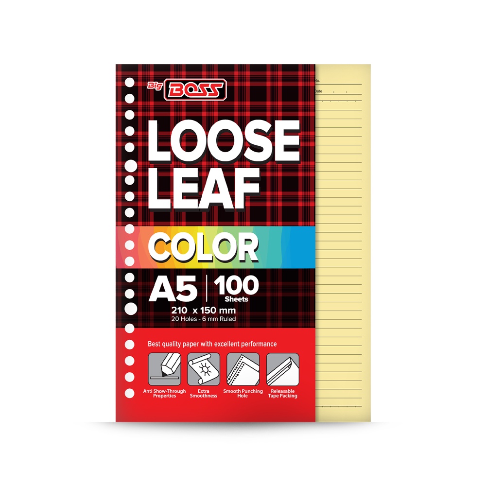 

Big Boss Loose Leaf A5 100 Lembar Yellow - Kertas Binder