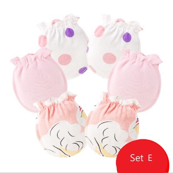 ( 1 set 3 pasang) Satu set sarung tangan bayi  import baby mitten