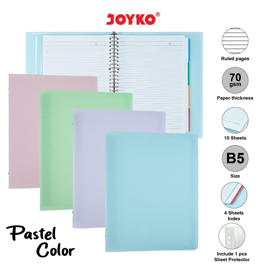 Ring File Binder Note / Buku Binder Joyko B5-MHPT-143 Warna Pastel