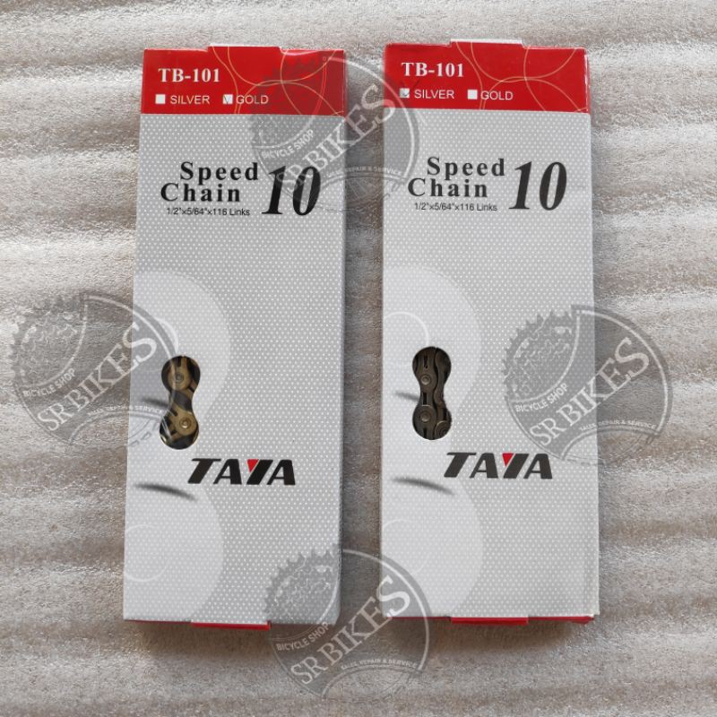 Rantai Sepeda 10 Speed. 116L. HOLLOW. SILVER &amp; GOLD. TAYA