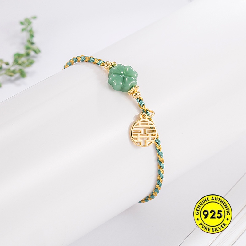 Gelang Giok Clover 18K Untuk Wanita