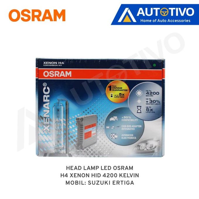 Suzuki Ertiga Osram Lampu Depan (Head Lamp) Xenon HID H4 4200k AUTOT11 Kualitas Baik