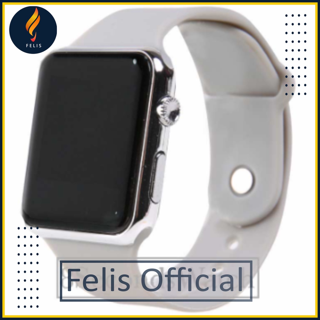 JAM Tangan Pria Wanita Digital Anti Air Trend Terbaru 2021 Jam Tangan Cewek Casual Main Kecil Elegan Murah F020-Abu Body Silver