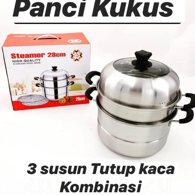 PANCI KUKUS 3 SUSUN steinless tebal