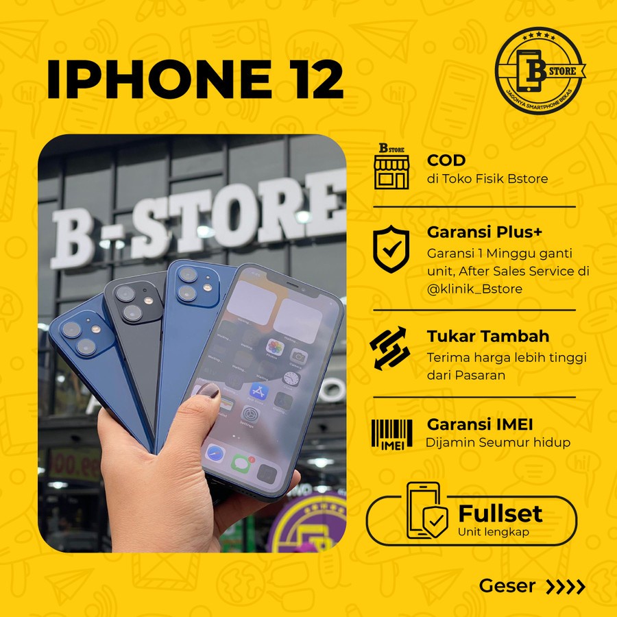 Jual Iphone 12 64GB - FULLSET - Apple - 64 GB - COD BANDUNG Indonesia