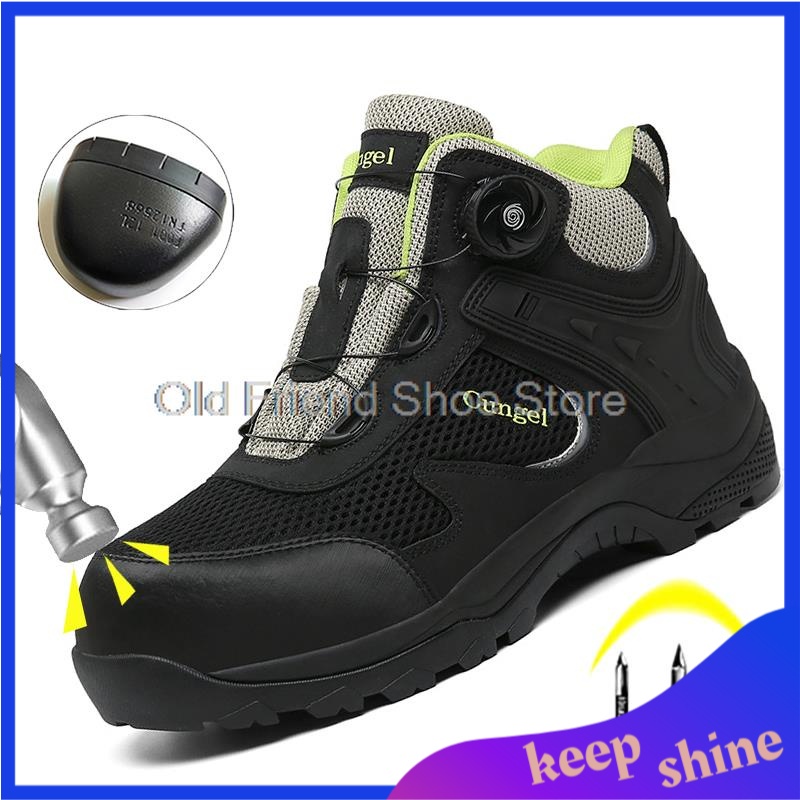 Sepatu Safety Pria Import outdoor military boots men safety shoes anti-smash anti-stab work boots ro