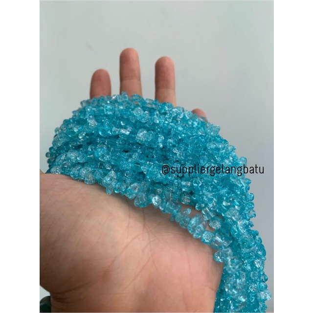 kerikil Batu soft blue quartz 1cm kilap renteng kuarsa biru muda bahan