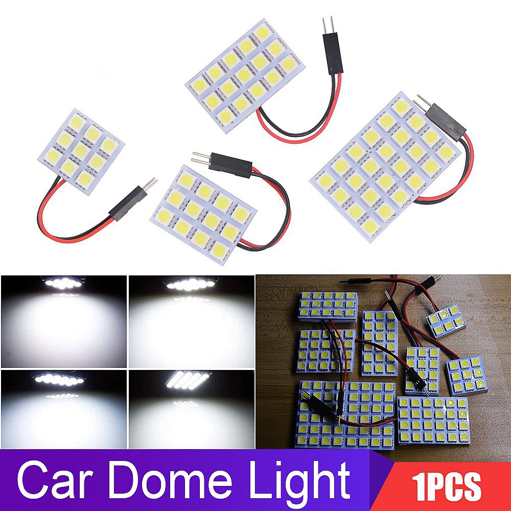 1 Pcs Mobil Panel Membaca Peta Lampu 5050 6 9 12 15 24 36 48 LED SMD Dome Interior Lampu Atap T10