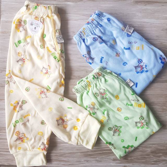 ABIY BABY 3 pcs Celana Panjang Bayi SNI Seri Warna Motif Uk. S - XL