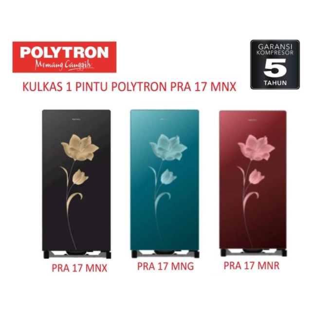 Polytron Kulkas 1 Pintu 170L Belleza Tempered Glass PRA 17MNX PRA17MN