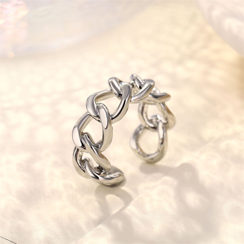 Cincin Model Terbuka Desain Rantai Gaya Vintage Gothic Antik Untuk Unisex