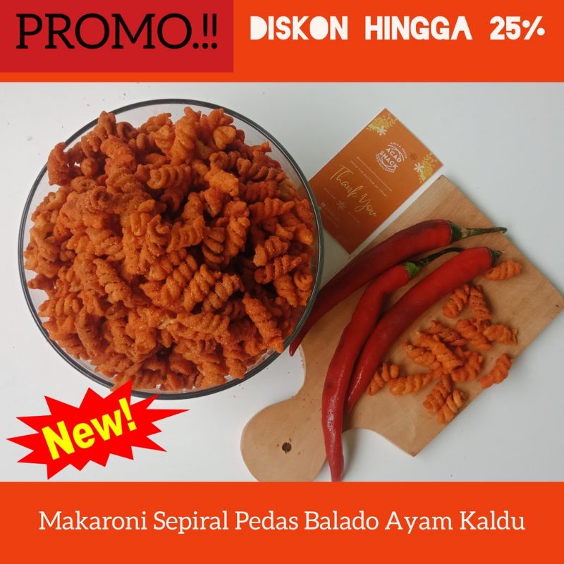 

BARU!MAKARONI SEPIRAL PEDAS BALADO AYAM KALDU- berat 30gram