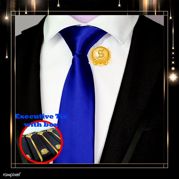 Dasi biru elektrik slim standart dewasa polos kilap sse trade center