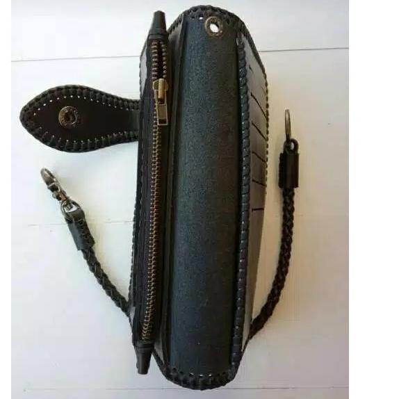 Lagi Tren.. Dompet Kulit Panjang Pria / Dompet Bikers / Dompet Panjang Tali Anyam Handmade / DOMPER 