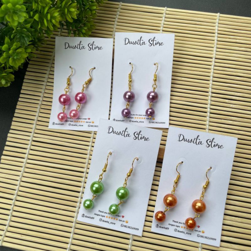 HANDMADE ANTING DEWASA KAITAN GOLD MOTIF MUTIARA GOLD