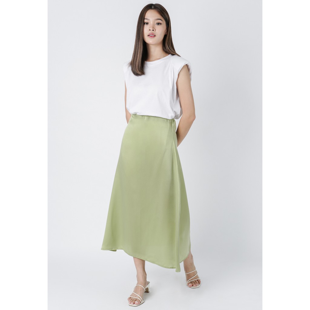 Elsie Skirt - Rok Satin Pastel (Hijau, Ungu/Lilac, Brown/Caramel)