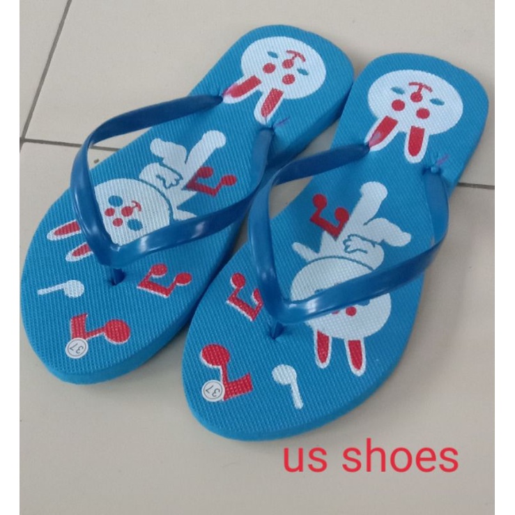 Sandal jepit wanita dewasa sablon kelinci