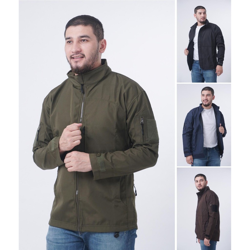 Jaket Motor Pria Hijau Army  Tactical Tebal  Thomson Premium 