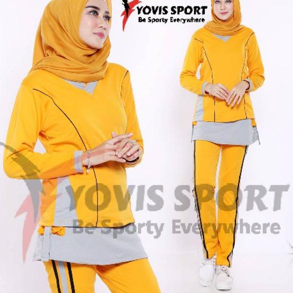 ヂ Stelan senam wanita Yovis Sport /baju senam /celana senam ㄿ