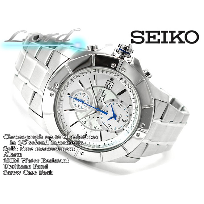 Seiko Lord SNAC97P1 Quartz Chrono Silver Dial | Jam Pria SNAC97