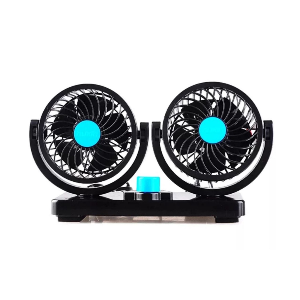 Kipas Angin Mobil / Truk Double Headed Car Fan Dobel 12V / 24V Kualitas Bagus