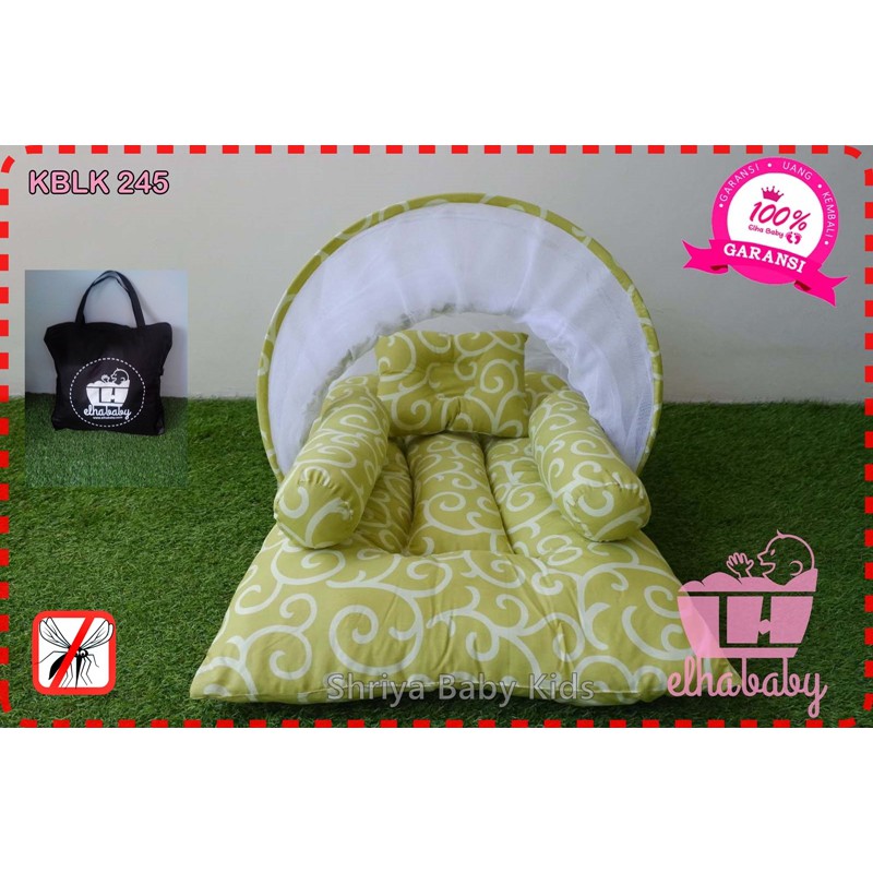 Elhababy Kasur Baby Lipat Kelambu Lepasan | Perlengkapan Tempat Tidur Bayi Set Bantal Guling Kblk245