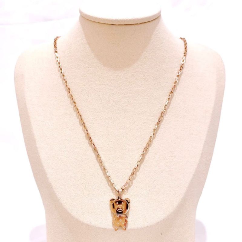 Kalung Titanium asli Rosegold Premium Quality Anti karat anti alergi Necklace Stainless Steel ori T401