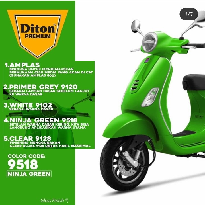 DITON Premium Pilok Pilox K9518* NInja Green (9518) / Hijau Ninja Kawasaki (400cc)