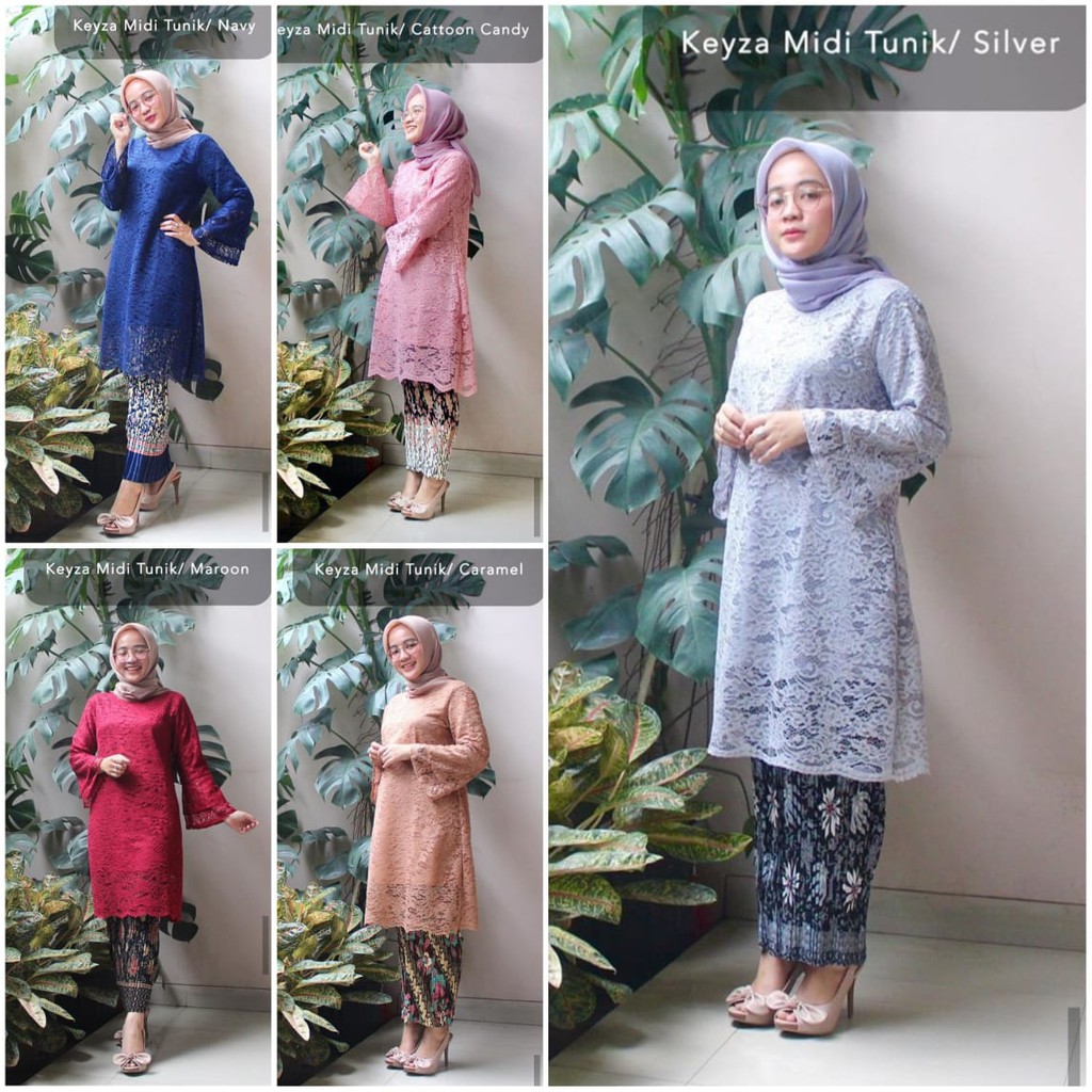 ADE&gt; TUNIK KAYZA MIDI  / BRUKAT TUNIK TANGAN TEROMPET / BAJU KEBAYA MODERN / KEBAYA MODIS KEKINIAN