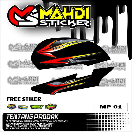 Striping Megapro Hiu Variasi Sticker Mp hiu custom HOLOGRAM