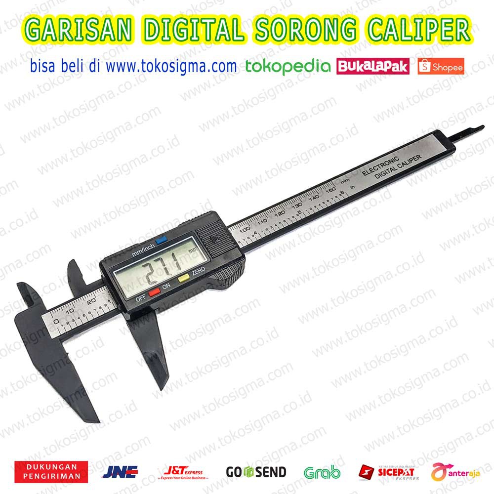 Jangka Sorong Digital Vernier Caliper LCD Garisan ukur Sketmat Sigmat