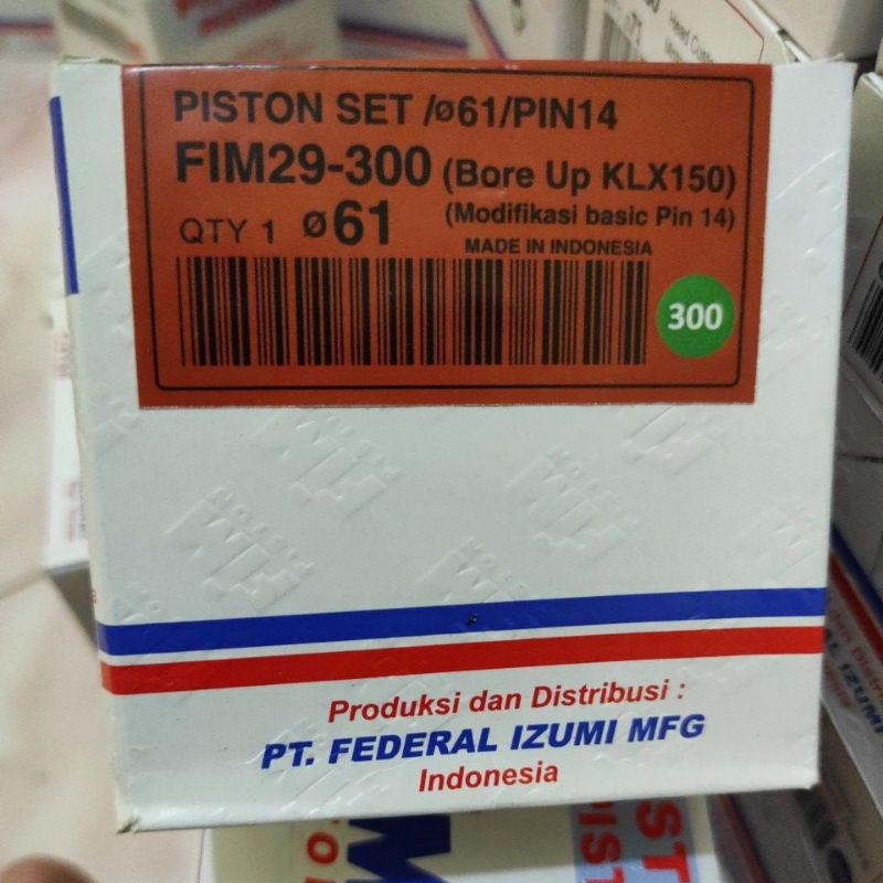 Piston Kit FIM KLX FIM29 61 62 63 64 Pin 14 PnP Vario Verza MP Mono-os.300 (61)