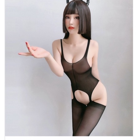 Sexy Lingerie Stocking Open Crotch Cosplay Baju Transparan A217