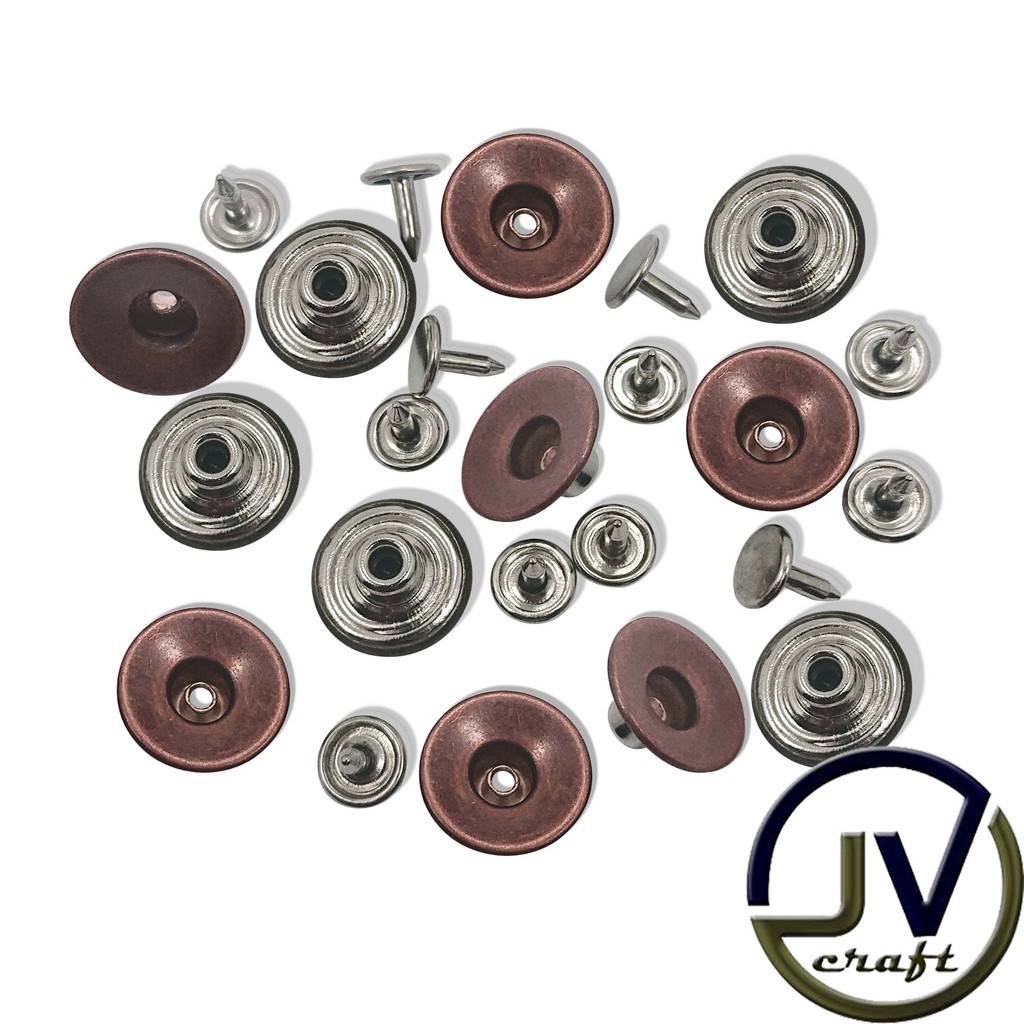 KANCING JEANS PATEN BOLONG CEKUNG 17 MM PER 12 PCS WARNA ANTIQUE COPPER