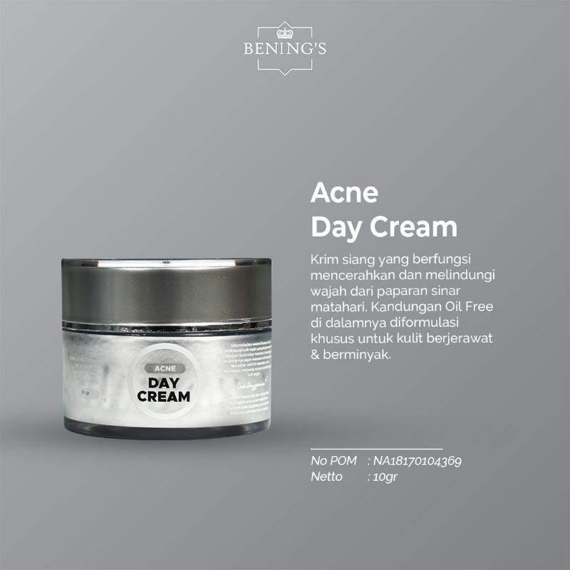 BENINGS SKINCARE DR OKY PRATAMA PAKET EXLUSIVE BRIGHTENING ACNE | BENINGS CLINIC | BENING'S SKINCARE-DAY CREAM ACNE