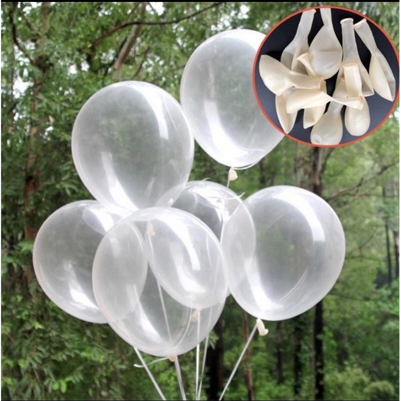 Balon latex transparan bening 12inch