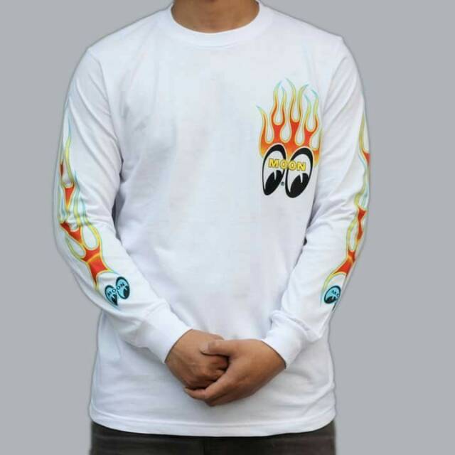 TSHIRT LONGSLEEVE - MOONEYES WHITE HIGH PREMIUM